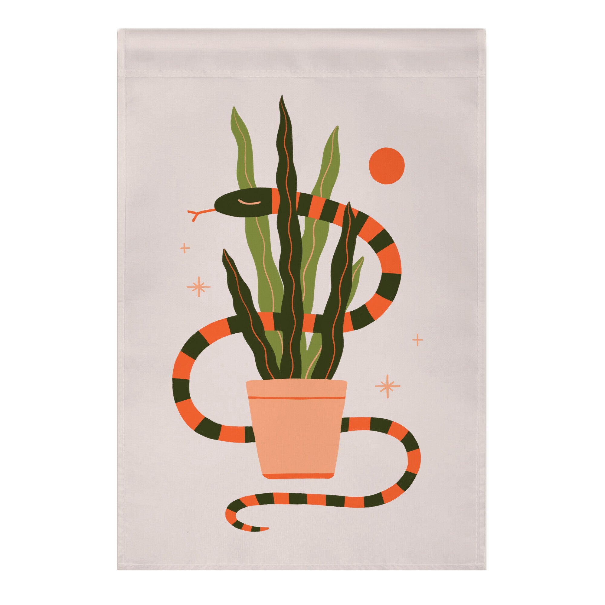 Snake in a Snake Plant Garden Flag